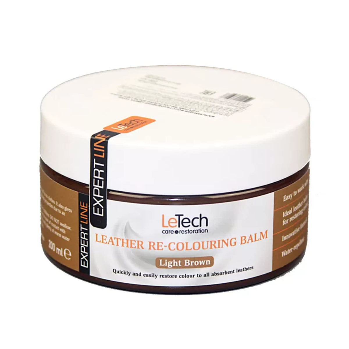 Leather Recoloring Balm by LeTech Made in UK (‎6.4 oz) - Premium Leather Repair Kit for Furniture, Car Seats, Leather Apparel - 4 Colors - Black, Brown, Light Brown and Neutral (Light Brown)