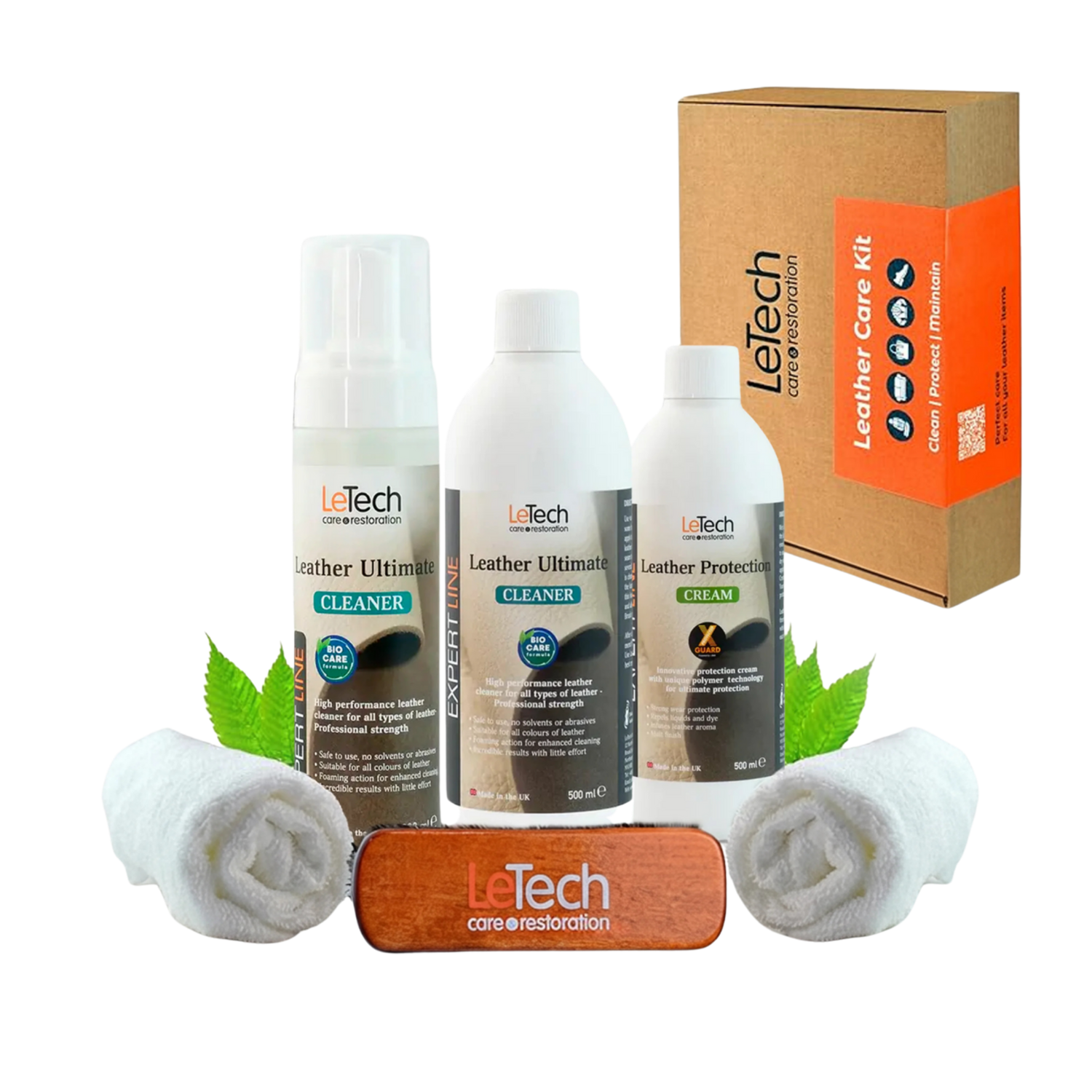 LeTech Leather Care Kit Advanced – Professional Cleaning, Conditioning & Protection System