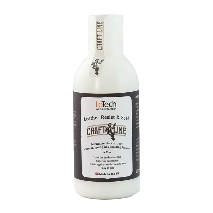 Protective leather resist and sealer for antique effects