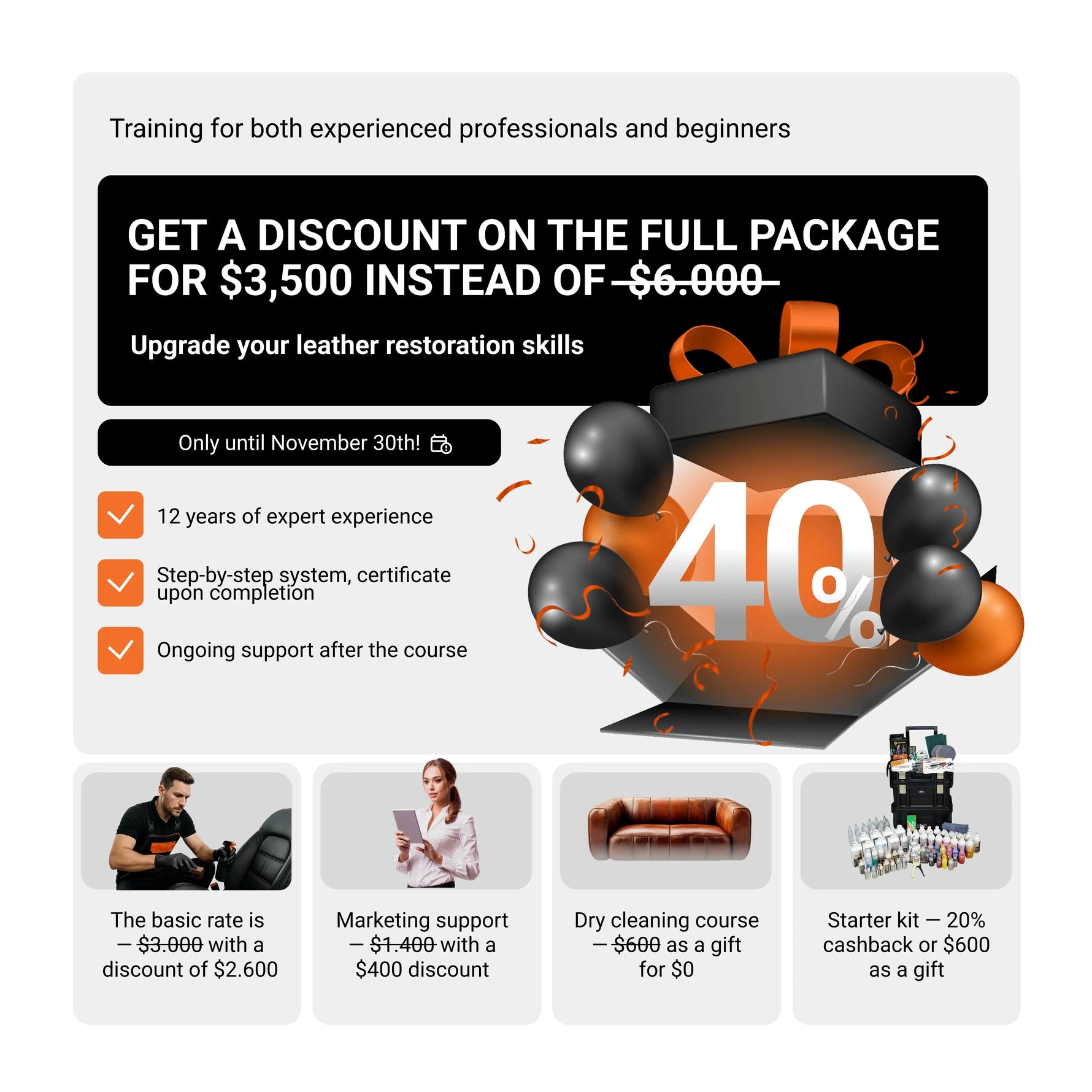 Leather Restoration Training – 20% Deposit (LeTech USA) LeTech USA