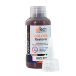 LeTech Colour Restorer bottle for dark brown on a white background