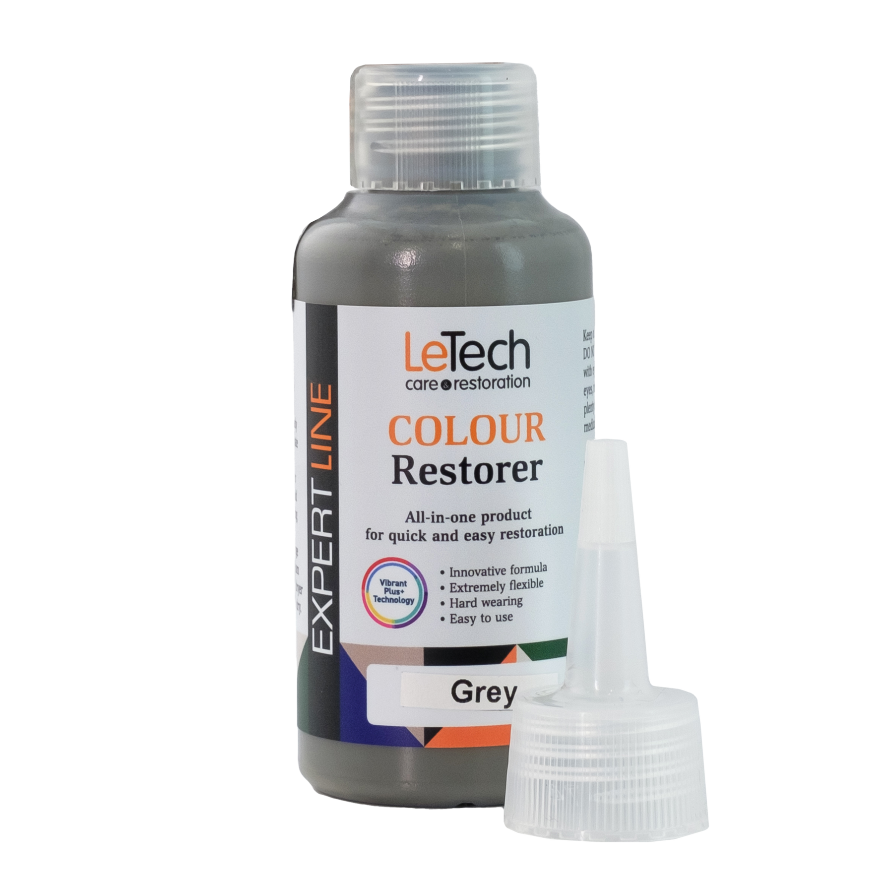 LeTech Colour Restorer bottle for grey on a white background