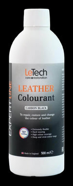 LeTech leather colourant carbon black bottle on a white background