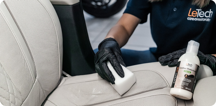 Professional leather restoration with LeTech