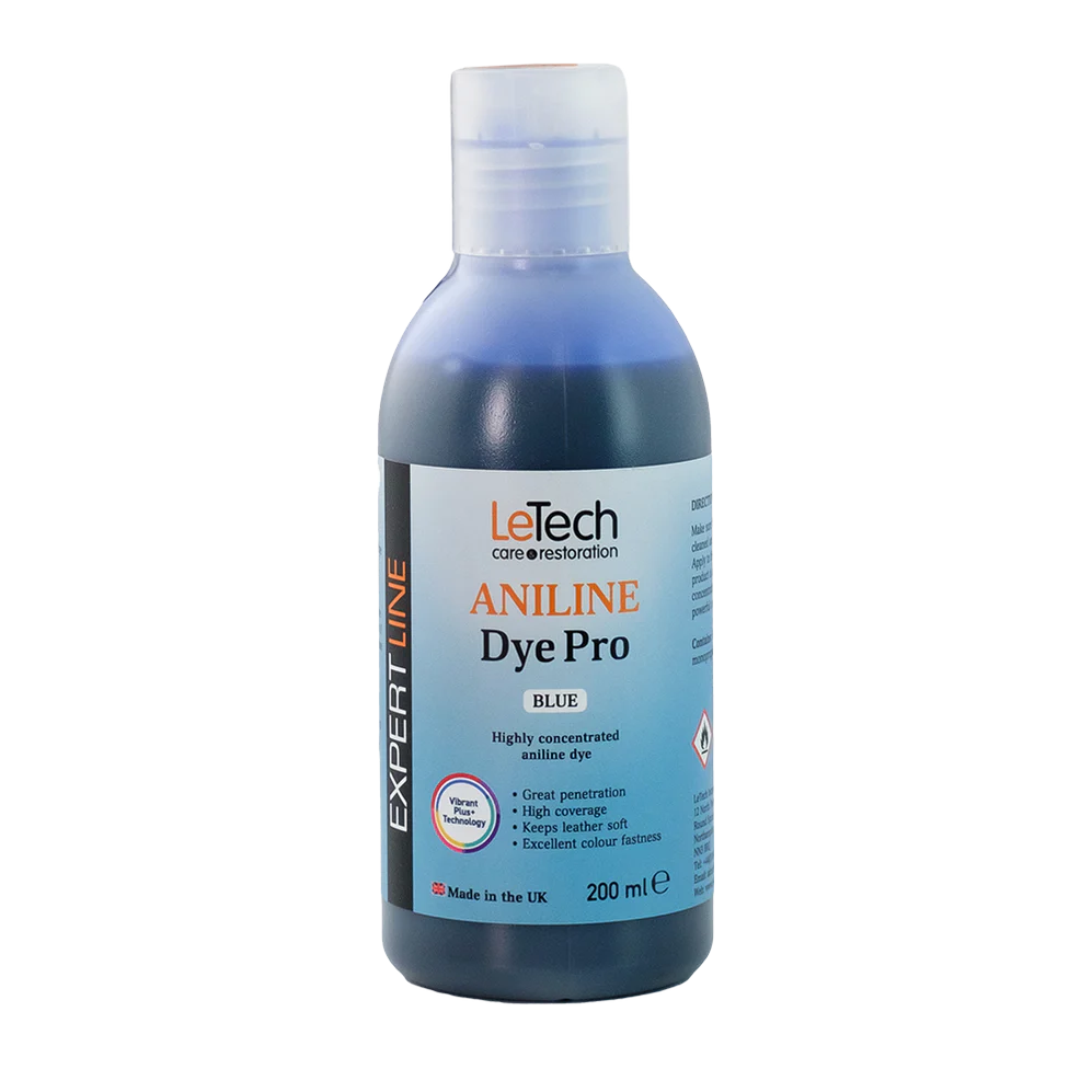 Bottle of LeTech Aniline Dye Pro on a white background