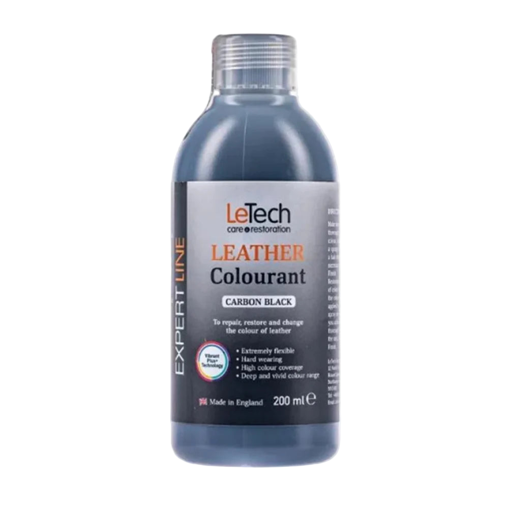 LeTech Leather Colourant bottle for carbon black on a white background