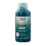 LeTech leather colourant bottle in emerald color on a white background