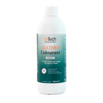 LeTech leather colourant bottle with emerald color on a white background
