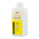 LeTech leather colourant bottle with yellow label on a white background