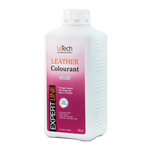 LeTech leather colourant bottle with magenta label on a white background