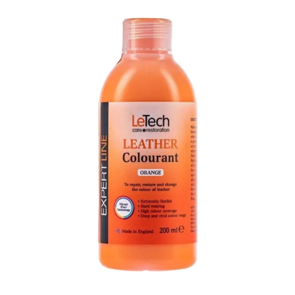 LeTech Leather Colourant bottle for orange color on a white background