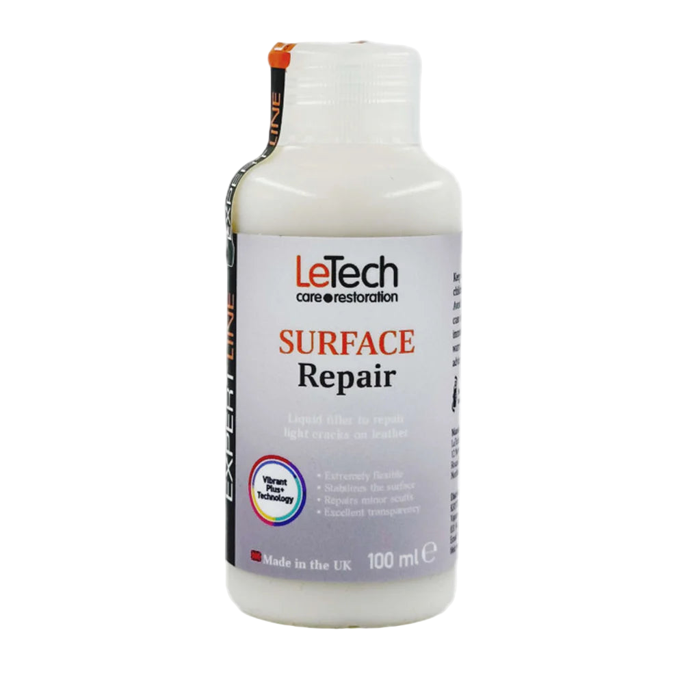 Bottle of LeTech Surface Repair on a white background